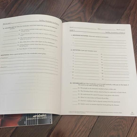 Abeka Homeschool 6th Grade Spelling, Vocab, & Poetry Bundle - Picture 6 of 7